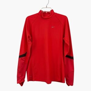 Nike Dri-fit Mock Neck Long Sleeve Running Shirt in Orange Women's Size XL
